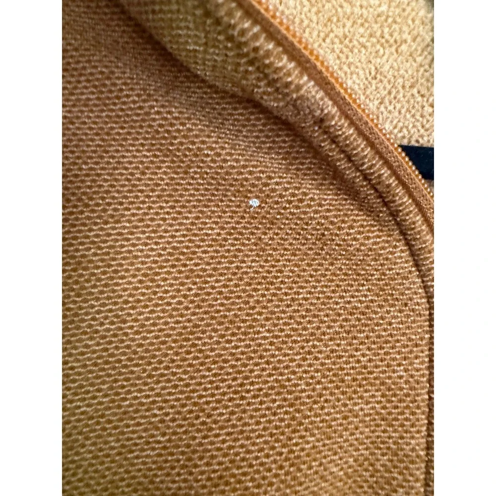 The North Face Mens Quarter Zip Fleece Pullover Mustard Yellow Textured Large